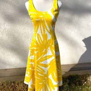 Donna Morgan dress, summer dress, midi dress with pockets, wedding guest, yellow